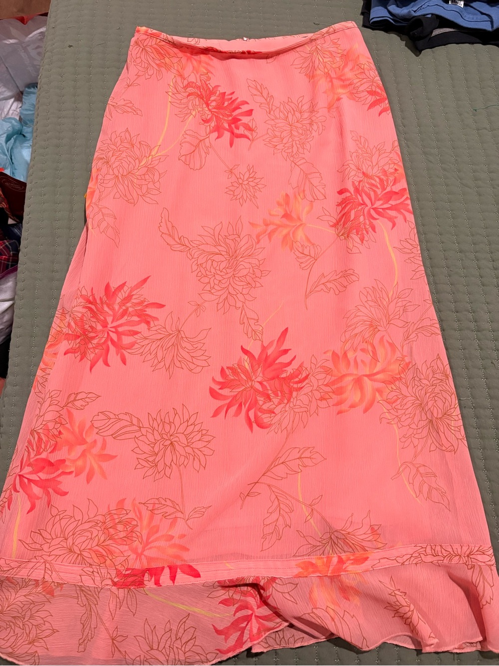 JH Collectibles Coral Pink Floral Skirt